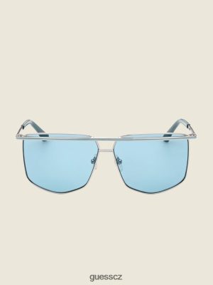 GUESS Czarna Torebka - GUESS Kovové obočí bar geometrické sluneční brýle Lesklá stříbro/modrá ženy 2BRD3768 příslušenství