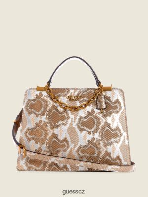 GUESS Czarna Torebka - GUESS Kristle Python přítelkyně Satchel Sunburst ženy 2BRD3303 tašky