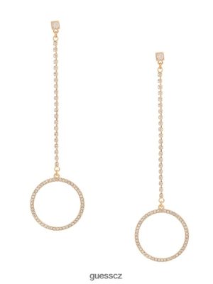 GUESS Czarna Torebka - GUESS Kruhový kruh lineární náušnice zlato ženy 2BRD3918 příslušenství