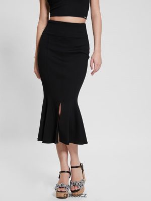 GUESS Czarna Torebka - GUESS LONGUETTE LOUST SKIRT černý ženy 2BRD2022 oblečení
