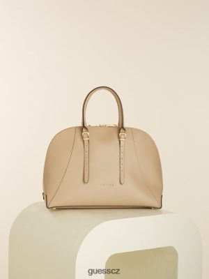 GUESS Czarna Torebka - GUESS Lady Luxe Dome Satchel Taupe ženy 2BRD3267 tašky