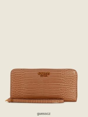 GUESS Czarna Torebka - GUESS Laurel velká peněženka na zip Camo ženy 2BRD3159 tašky