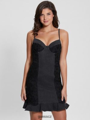 GUESS Czarna Torebka - GUESS Lelly krajkové bustierské šaty autentická krajka ženy 2BRD192 oblečení