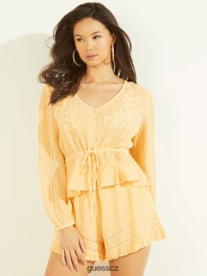 GUESS Czarna Torebka - GUESS Lensie Top máslová kukuřice multi ženy 2BRD1650 oblečení