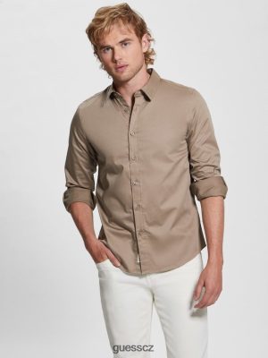 GUESS Czarna Torebka - GUESS Luxe Stretch Shirt šampaňské muži 2BRD3963 oblečení