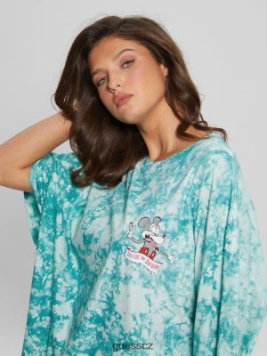 GUESS Czarna Torebka - GUESS Martini Mouse Oversized Tee Karibská voda multi ženy 2BRD1074 oblečení