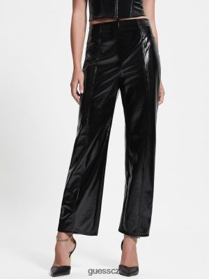 GUESS Czarna Torebka - GUESS Monica Faux-kožené kalhoty Jet Black Multi ženy 2BRD2220 oblečení