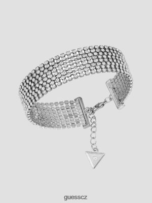 GUESS Czarna Torebka - GUESS Multi-řetězový drahokamový náramek stříbro ženy 2BRD3837 příslušenství