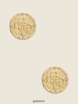 GUESS Czarna Torebka - GUESS Náušnice loga stud zlato ženy 2BRD3915 příslušenství