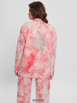 GUESS Czarna Torebka - GUESS Nadměrná džínové bunda Ranní růžové barvivo ženy 2BRD216 oblečení