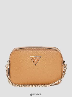 GUESS Czarna Torebka - GUESS Noelle Camera Crossbody lehký koňak ženy 2BRD3030 tašky