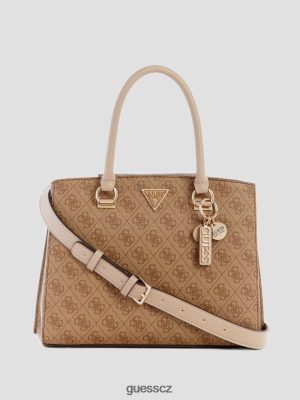 GUESS Czarna Torebka - GUESS Noelle Quattro g přítelkyně Satchel Latte logo ženy 2BRD2931 tašky