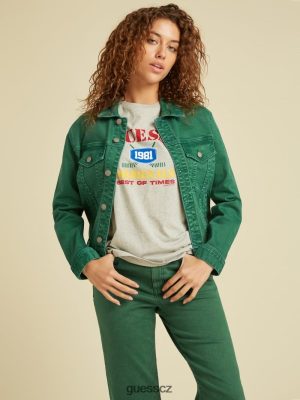 GUESS Czarna Torebka - GUESS Originální obarvená džínová bunda Jděte věčné zelené praní unisex 2BRD1806 oblečení