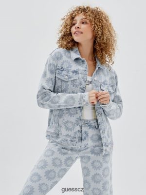 GUESS Czarna Torebka - GUESS Originals Daisy nadměrná džínové bunda Květinový tisk unisex 2BRD1842 oblečení