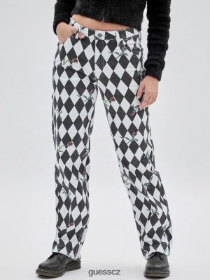 GUESS Czarna Torebka - GUESS Originals Diamond Carpenter Jeans Jet Black Multi ženy 2BRD147 oblečení