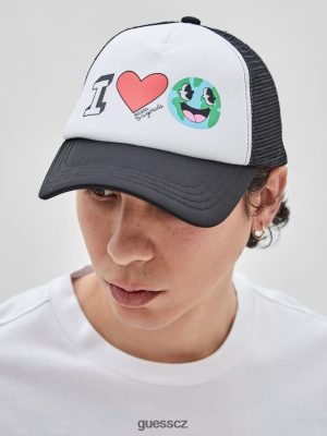 GUESS Czarna Torebka - GUESS Originals Eco Earth Day Love Trucker Hat černý unisex 2BRD3807 oblečení