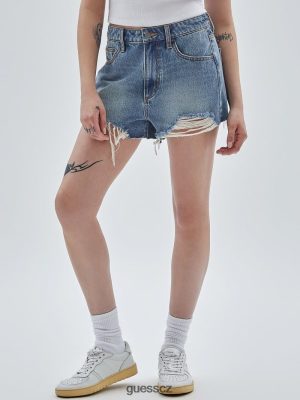 GUESS Czarna Torebka - GUESS Originals Kit zničil džínové šortky Go Fez Medium Wash unisex 2BRD168 oblečení