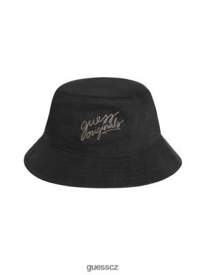 GUESS Czarna Torebka - GUESS Originals Logo Bucket Hat černý unisex 2BRD3813 oblečení