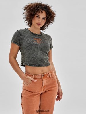 GUESS Czarna Torebka - GUESS Originals Logo Tee Jet Black Multi ženy 2BRD1374 oblečení