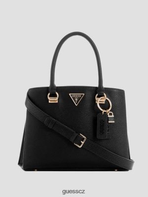 GUESS Czarna Torebka - GUESS Přítelkyně Noelle Satchel Černý květinový tisk ženy 2BRD2823 tašky
