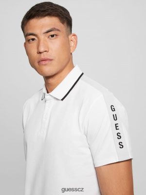 GUESS Czarna Torebka - GUESS Paul Pique Tape Polo tričko čistá bílá muži 2BRD4020 oblečení