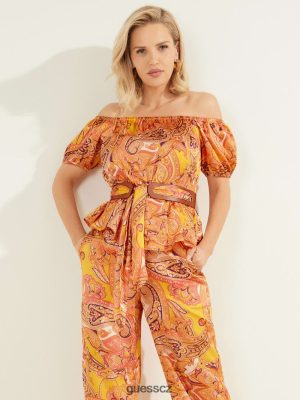 GUESS Czarna Torebka - GUESS Penny vytištěná mimo radu Cabo Paisley ženy 2BRD1443 oblečení