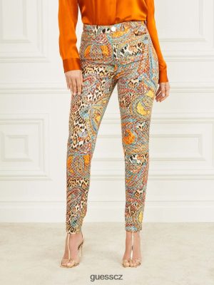 GUESS Czarna Torebka - GUESS Phoenix Rising Stiletto no. 97 Skinny džíny Phoenix Rising Print ženy 2BRD2286 oblečení