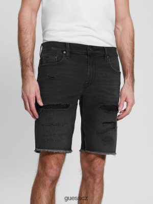 GUESS Czarna Torebka - GUESS RIP-a Repair Pravidelní džínové šortky Sable Black muži 2BRD3996 oblečení