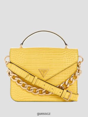 GUESS Czarna Torebka - GUESS Returate horní rukojeť crossbody žluť ženy 2BRD2832 tašky