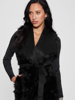 GUESS Czarna Torebka - GUESS Reverzibilní vesta Nami černý ženy 2BRD1875 oblečení