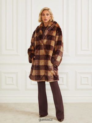 GUESS Czarna Torebka - GUESS Rochelle kabát velbloud a tmavý bourbon ženy 2BRD1854 oblečení