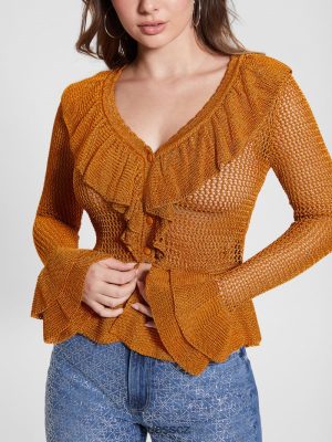 GUESS Czarna Torebka - GUESS Savannah Lurex Cardigan Autumn Bloom Multi ženy 2BRD945 oblečení