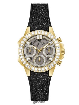 GUESS Czarna Torebka - GUESS Shimmer analogové hodinky Zlatý tón a černá ženy 2BRD3642 příslušenství