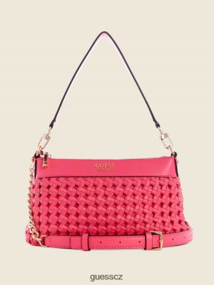 GUESS Czarna Torebka - GUESS Sicilia Top Zip ramenní taška jasně růžová ženy 2BRD3063 tašky