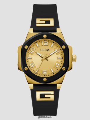 GUESS Czarna Torebka - GUESS Silikonové analogové hodinky Zlatý tón a černá ženy 2BRD3561 příslušenství