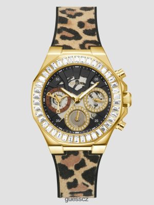 GUESS Czarna Torebka - GUESS Silikonové multifunkční hodinky na zvířecí tisk zlato ženy 2BRD3624 příslušenství
