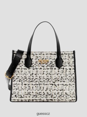 GUESS Czarna Torebka - GUESS Silvana Tweed tote krémová multi ženy 2BRD2790 tašky