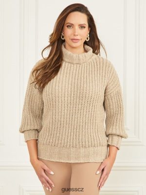 GUESS Czarna Torebka - GUESS Slibujte svetr vlny Fawn Taupe Multi ženy 2BRD1644 oblečení