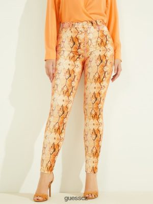 GUESS Czarna Torebka - GUESS Snakeskin Stiletto no. 97 Skinny Jean Sonora Skin ženy 2BRD282 oblečení