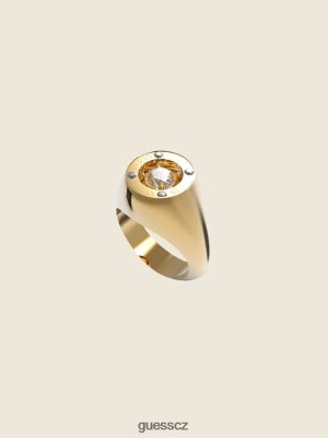 GUESS Czarna Torebka - GUESS Solitaire Signet Ring zlato ženy 2BRD3933 příslušenství