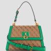 GUESS Czarna Torebka - GUESS Stephi Jacquard Logo Top Handle Bag zelený ženy 2BRD2970 tašky