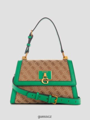 GUESS Czarna Torebka - GUESS Stephi Jacquard Logo Top Handle Bag zelený ženy 2BRD2970 tašky