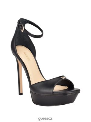 GUESS Czarna Torebka - GUESS Stiletto sandály na platformě Ellsyn Černý patent ženy 2BRD3444 obuv