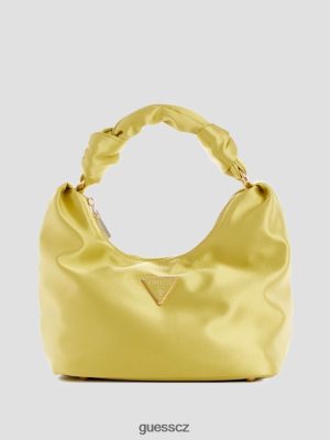 GUESS Czarna Torebka - GUESS Velina saténový hobo taška žluť ženy 2BRD3036 tašky