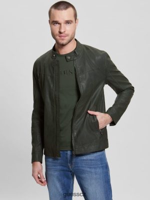 GUESS Czarna Torebka - GUESS Vintage faux-tidero Moto bunda Greens džungle muži 2BRD4158 oblečení