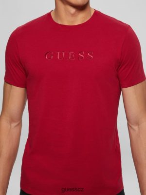 GUESS Czarna Torebka - GUESS Vyšívané logo Tee Chili Red muži 2BRD4005 oblečení