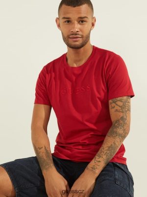 GUESS Czarna Torebka - GUESS Vyšívané logo Tee Chili Red muži 2BRD4092 oblečení