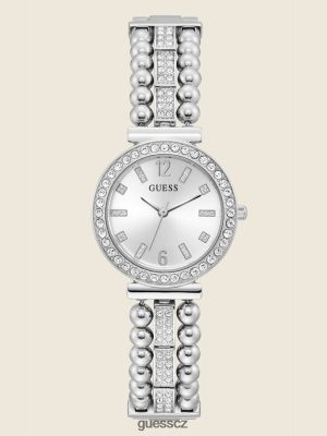 GUESS Czarna Torebka - GUESS analogové hodinky stříbro ženy 2BRD3573 příslušenství