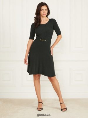GUESS Czarna Torebka - GUESS Šaty Laila Ribbed svetr Chenille Green ženy 2BRD873 oblečení