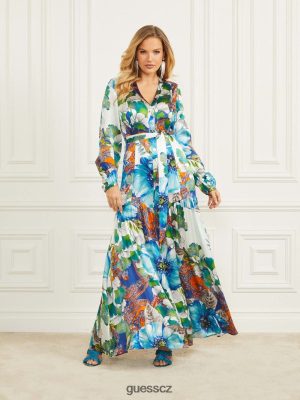 GUESS Czarna Torebka - GUESS Šaty Lucky Charm Silk Maxi Lucky Charm Print ženy 2BRD426 oblečení